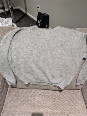 H&M Silver-Thread Light Gray Knit Sweater